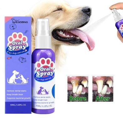 Happy Pet Pantry Dog Breath Freshener Pet Oral Care Spray 30ml Dental Plaque Remover & Deodorizer Dog Breath Freshener Pet Oral Care Spray 30ml Dental Plaque Remover & Deodorizer
