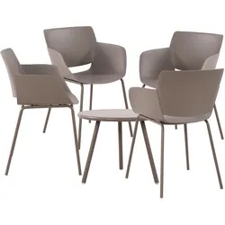 CLP Sitzgruppe Berena 4er - Farbe: taupe, Set-Inhalt: 4 Stühle