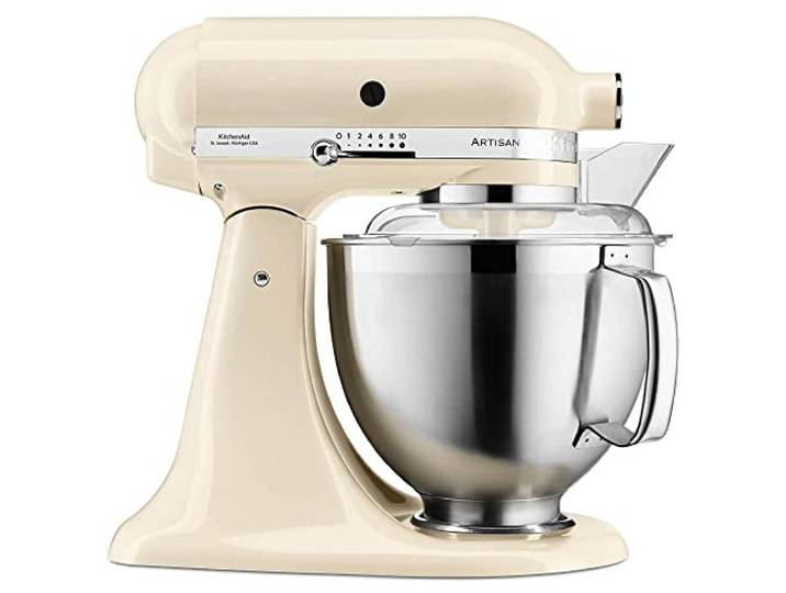 KitchenAid Küchenmaschine - Artisan - Kippbarem Food Processor - Teigknetmaschine mit 2 Schüsseln und 3 Zubehör aus Edelstahl - 4.8 L - Crème