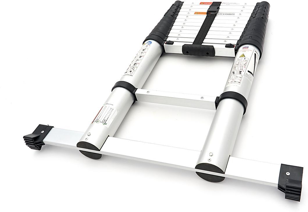 HBM Professional Teleskopleiter - Aluminium - Max. Arbeitshöhe 3,80 m