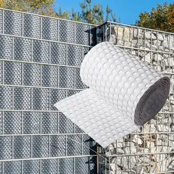 NYVI Polyrattan Sichtschutzstreifen Privafence 255 x 19 cm - Sichtschutz für Doppelstabmatten Zaun Farbe:Weiß;Anzahl:5