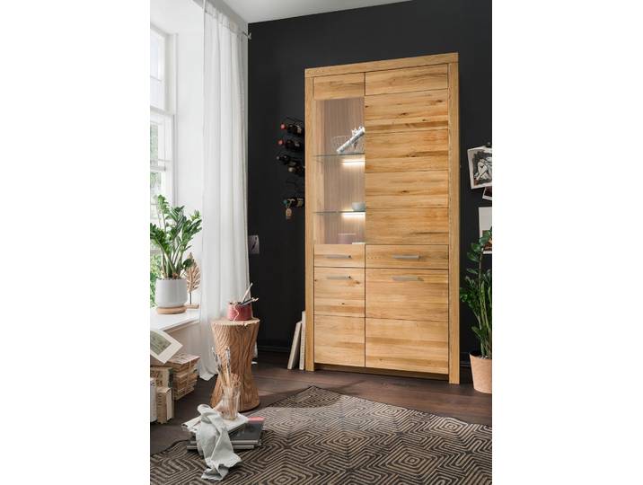 Vitrine Glas links 102x204cm 'Dover' Wildeiche geölt WZ-0169