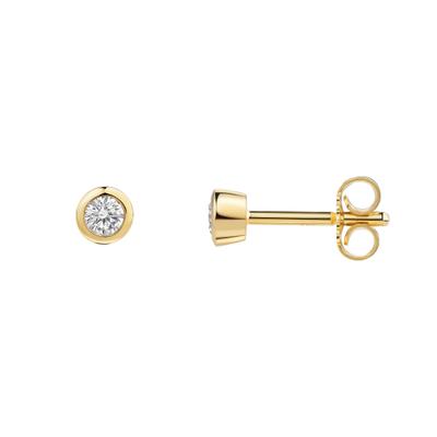 Paar Ohrstecker FIRETTI "Schmuck Geschenk Silber 925 Ohrschmuck Ohrringe Solitär Lab Grown", gelbgoldfarben, w = weiß, Ohrringe, Damen, 4mm, 0,2 SI = kleine Einschlüsse, Diamanten Silber 925 (Sterlingsilber), Diamanten, Silber 925 (Sterlingsilber),...