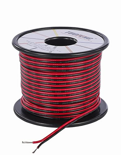 TUOFENG 2-aderige PVC Elektrische Draad 30 Meter, 22 AWG Verlengkabel voor 12V/24V DC LED Strips