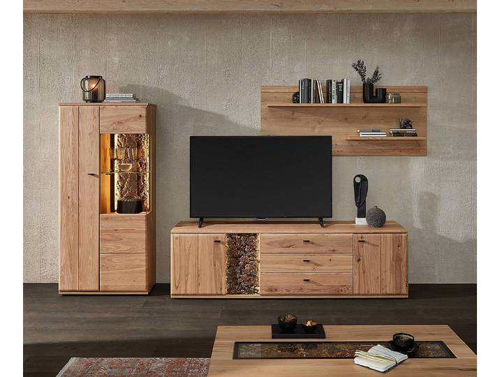 Étagère murale Frêne massif brossé Marron 150 x 64 x 24cm