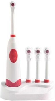 Inspired Deals Rotary Electric Toothbrush Set With Waterproof Design & Replacement Brush Heads red