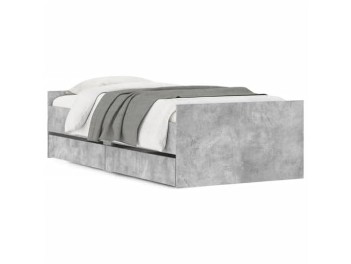 Makastle Bettgestell mit Schubladen Betongrau 75x190 cm Holzwerkstoff