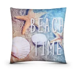 Bestlivings Outdoor Kissen mit Strandmotiv - Beach Time - 1 Stück ( 1er Pack )