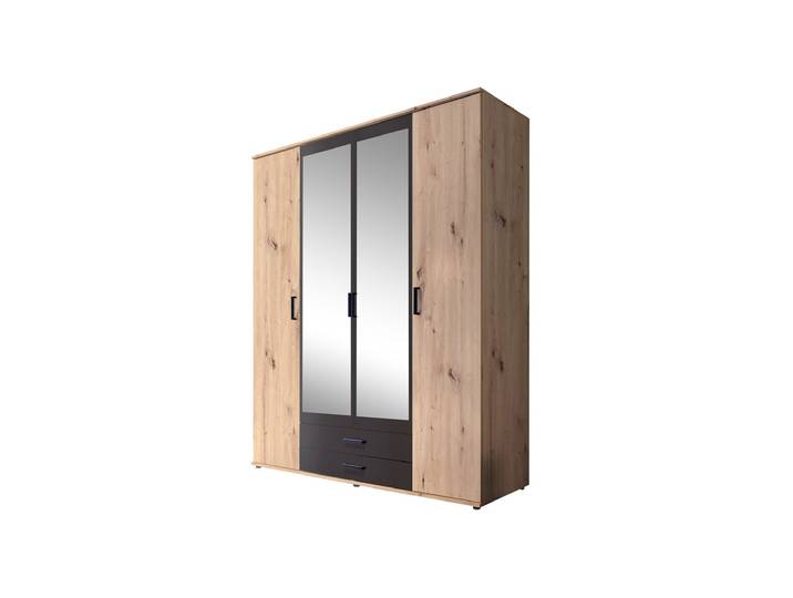 Kleiderschrank mit Spiegel - Artisan Eiche - anthrazit - 160 cm - CHICAGO