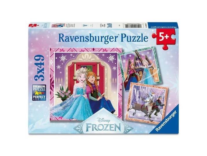 Ravensburger Disney Frozen puzzelset - 3x49 stukjes - winterse afbeeldingen (3 stuks)