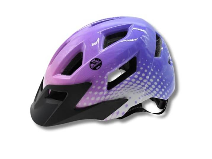 Six Peaks Junior wielerhelm, kinderveiligheid, gericht op jongeren, snelsluiting, verstelbaar, 52-56 cm, lichtpaars
