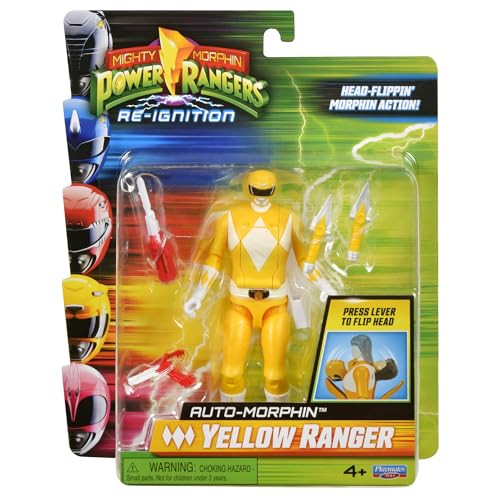 Power Rangers Re-Ignition Auto Morphin Yellow Ranger Actiefiguur, Geel