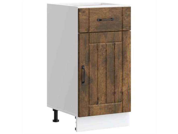 fsahslih Küchenunterschrank Lucca Räuchereiche 40x46x81,5 cm Kompakter Anstellschrank für die Küche mit geräumiger Schublade, höhenverstellbaren Füßen und stabiler Ablagefläche.