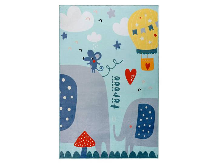 Obsession Kinderteppich My Magic Kids, Mehrfarbig, Elefant, rechteckig, 115x160 cm, für Fußbodenheizung geeignet, für Hausstauballergiker geeignet, waschbar, vegan, Teppiche und Böden, Teppiche, Kinderteppiche