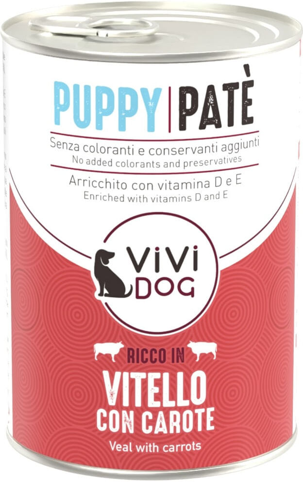 ViVi Dog Puppy Paté 400G VITELLO E CAROTE