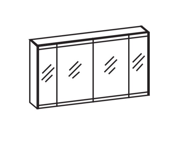 Artiqua LED-Spiegelschrank, Anthrazit Glanz, 072-SDT-2-12-51 072-SDT-2-12-51