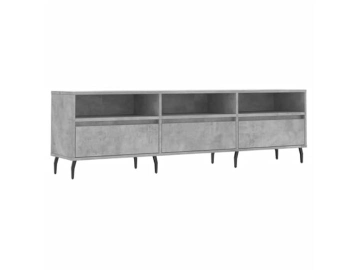hliofuir TV-Schrank Betongrau 150x30x44,5 cm Holzwerkstoff Lowboard Modernes TV-Möbel mit 6 offenen Fächern und stabilen Metallbeinen für Schlafzimmer oder Büro.