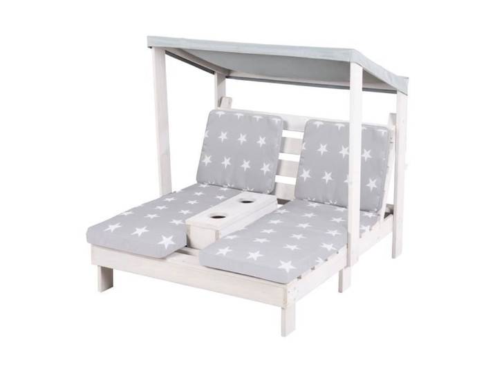 Chaise Longue Double Enfant - ROBA - Little Stars - Coussins Déhoussables - Bois Résistant - Pare-Soleil UV