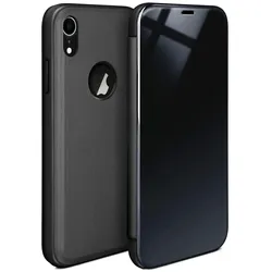 moex Clear View Cover für iPhone XR – Spiegelnde klapp Hülle in Hochglanz Optik – Void Case