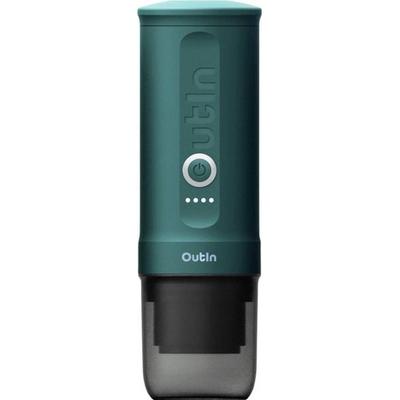 OutIn OTEM-01-Teal Espressomaschine Schwarz, Türkis für unterwegs / portable, mit Druckbrühsystem, mit Li-Ion Akku