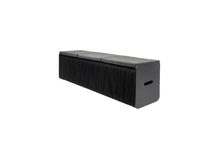 HSHBGS Papierklapphocker mit Kissen, tragbarer Möbelfußhocker Akkordeon-Kraftpapier-Papierhocker, moderner Wabenstuhl for den Heimgebrauch im Innenbereich(Black,H41cm)