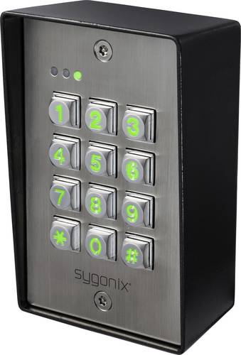 Sygonix SY-6888064 Codeschloss Oberflächenmontage 12V DC/AC, 24V DC/AC IP65 mit beleuchteter Tastatur