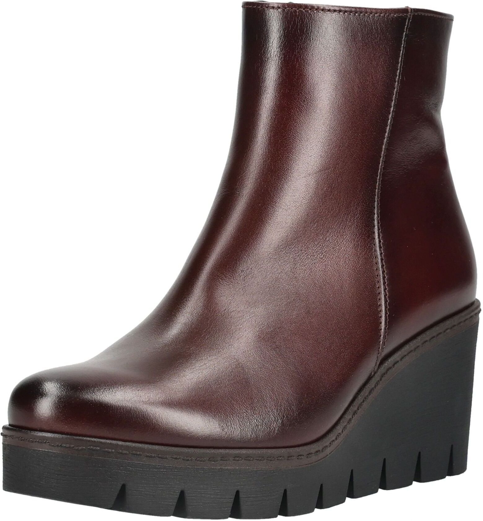 Keilstiefelette GABOR "Gabor Stiefelette Nappaleder", Damen, Gr. 40,5, braun (saddle), Nappaleder, Schuhe