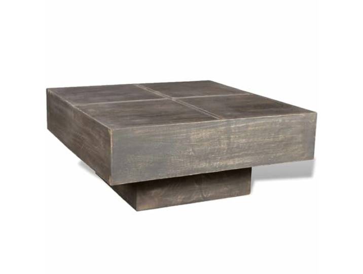 Tmriohed Couchtisch Quadratisch Massivholz Mango Dunkelbraun 68x68cm Montagefreier Beistelltisch im Antik-Design aus Echtholz, ideal für Getränke und Snacks im Wohnzimmer.