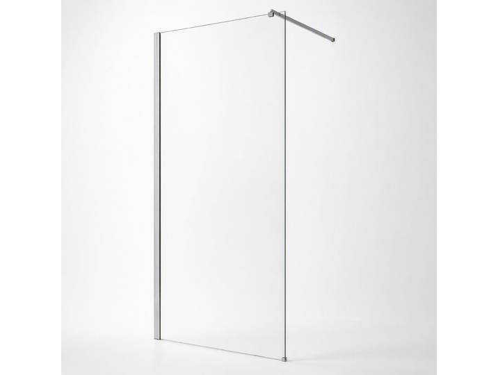 Walk-in-Dusche WELLTIME Tropea , grau (chromfarben), B:80cm H:195cm, Duschwände, Walk-in-Dusche, 8mm ESG und Antikalkversiegelung, Extra Dick, Extra Hoch