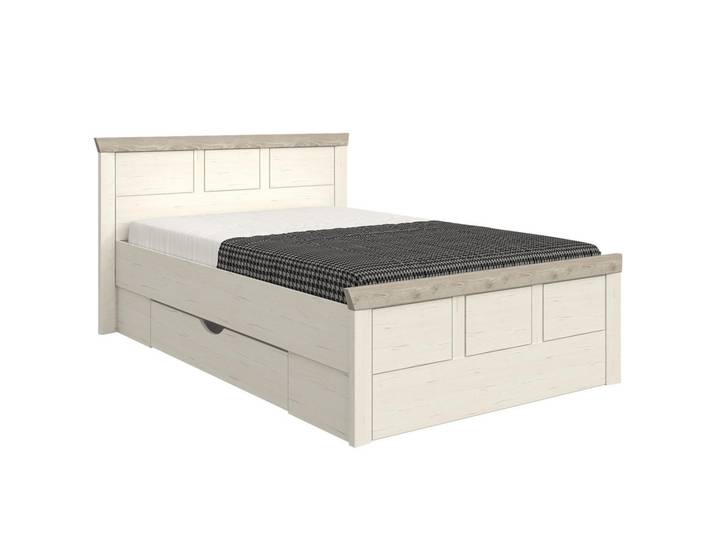Hom`in Stauraumbett, Grau, Weiß, 1 Schublade(n) Schubladen, 120x200 cm, Schlafzimmer, Betten, Stauraumbetten