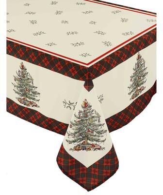 "Spode® Christmas Tree Tartan 52"" x70"" Tablecloth"