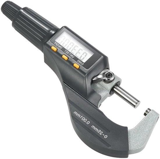 Digitale Micrometer Zilver 0-25mm Precisie Meetinstrument met Hoge Resolutie