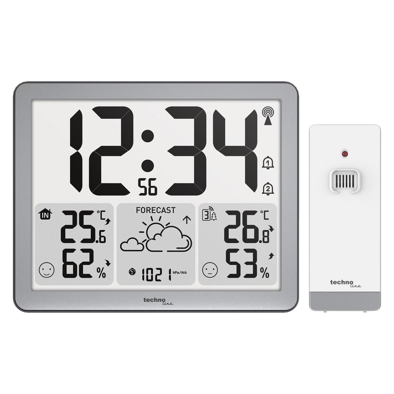 Technoline weerstation - WS 6780 - 173x140x27mm - zilver - met 1 buitensensor - TL-WS6780 (WS 6780)