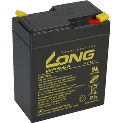 Kung Long WP9-6A 6V 9Ah AGM Bleiakku F1 4,8mm