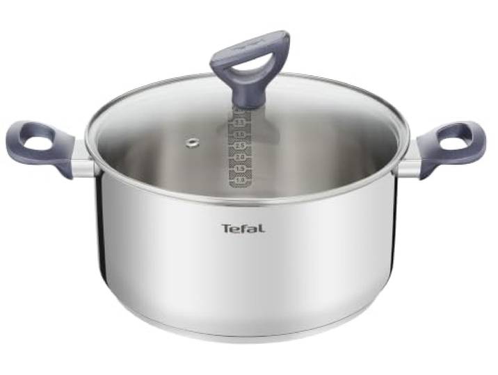 TEFAL DAILY COOK Kochtopf G71246 24 cm GLASDECKEL MIT DAMPFAUSLASS SPÜLMASCHINENFEST für alle Herdarten geeignet einschließlich Induktion
