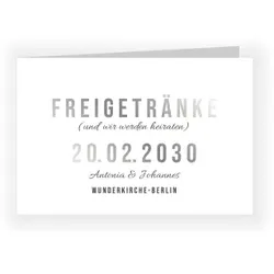 Einladungskarte Geburtstag: Freitrunk mit Foto in Weiß
