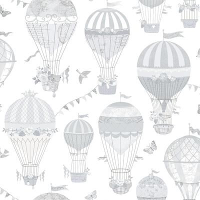 Galerie Wallcoverings Just 4 Kids 2 Hot Air Balloons Non-woven Matte Wallpaper Roll