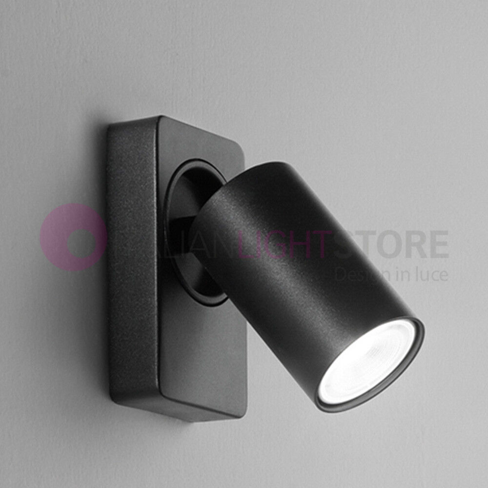 Oddy Nero Plafoniera Faretto Tondo Gu10 Design Moderno