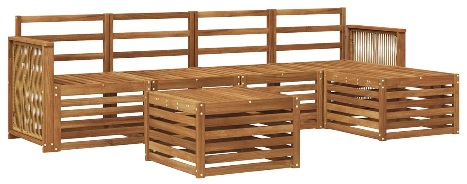 Outdoor-Sofagarnitur 6 pcs Natur