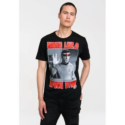 T-Shirt LOGOSHIRT "Spock", Herren, Gr. L, schwarz, 100% Baumwolle, bedruckt, normal, Rundhals, Shirts T-Shirt, mit hochwertigem Siebdruck