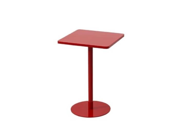 twwhyg Kleiner quadratischer Couchtisch, einfacher Beistelltisch for das Wohnzimmer auf dem Balkon(Red)