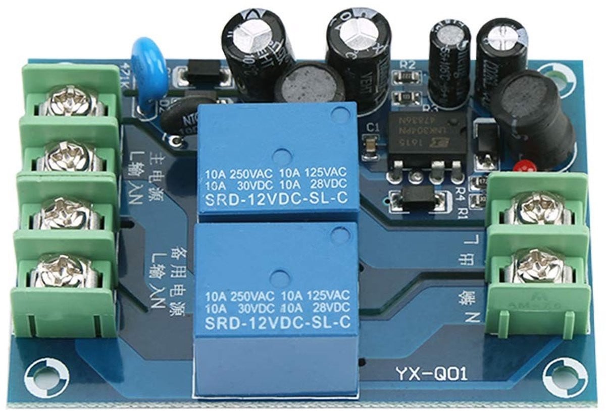 Allecto Automatische Schakelmodule - Dual Power Supply - 10A - Zwart en Blauw