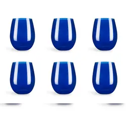 Excelsa 6er-Set Gläser Cobalto aus Glas 8,5x8,5x10 cm blau