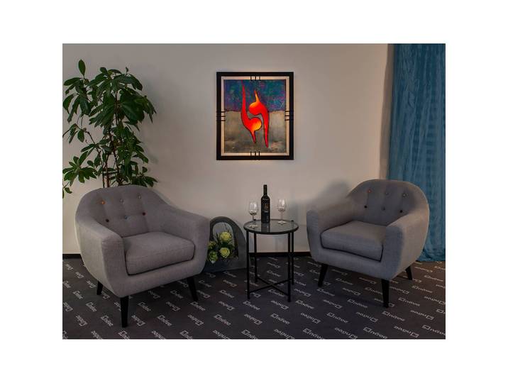 Wandleuchte Springer 10 x 90 x 80cm Rot Kunstleder E14
