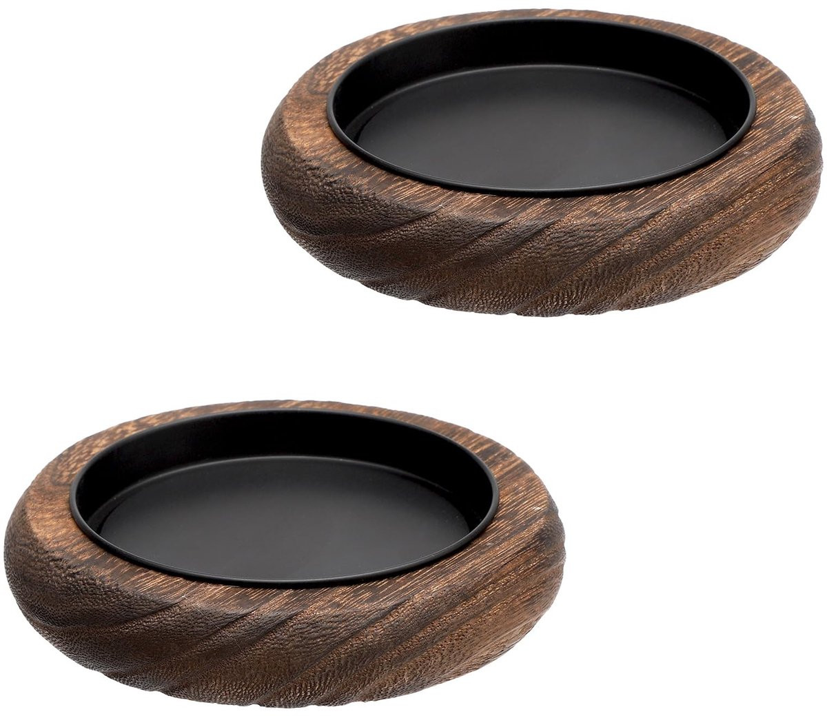 Dailygoody Houten Kaarsenborden - Set van 2 Ronde Kaarsenhouders voor Kaarsen