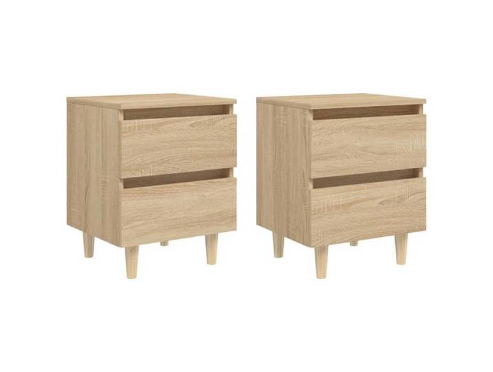 SALE 2026  Table de nuit Brun - Tables de chevet pieds en pin 2 pcs chêne sonoma 40x35x50cm PRO264206387