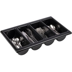 APS Besteckkasten 11954, schwarz, aus Kunststoff, 4 Fächer, Gastronorm 1/1, 53 x 32,5 cm