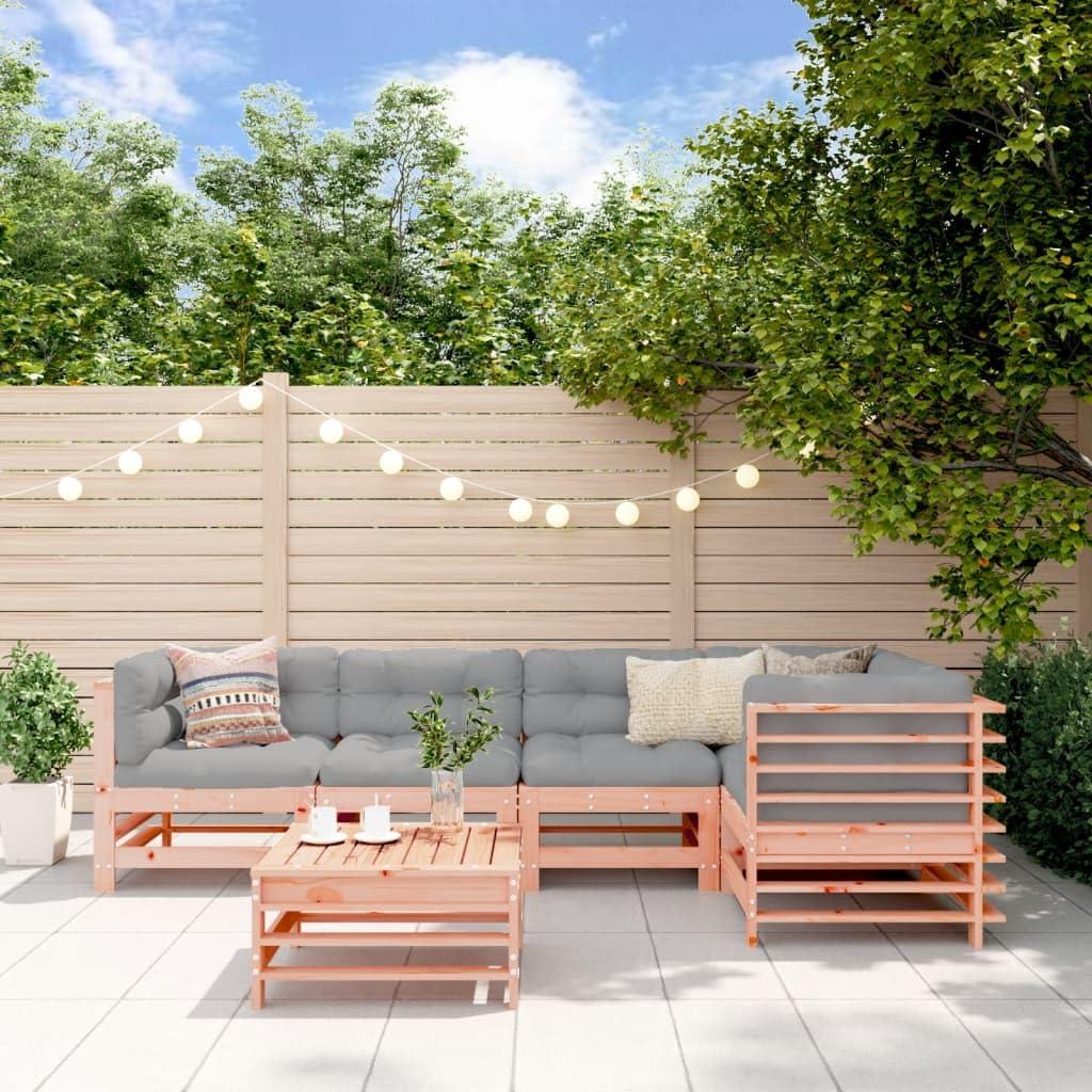 Loungeset, 6-teilig, aus massivem Douglasienholz - Modulares Ecksofa