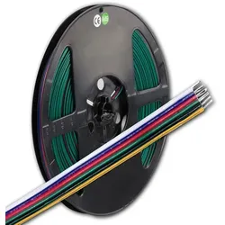 ISOLED Kabel RGB+W+WW 10m Rolle 6-polig 0.5mm2 H03VH-H AWG20 ISO-114715