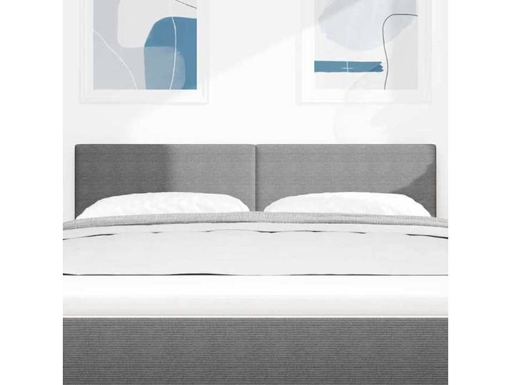 LED - Gris clair - Tête de lit LED - Contemporain - Gris clair 160 cm - Tissu en velours côtelé - Panneau de lit{5554}